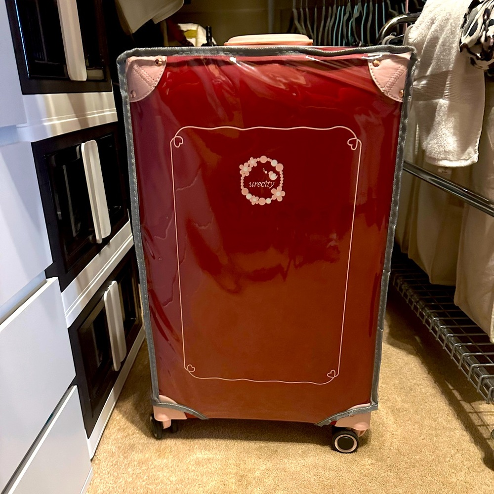 Urecity Vintage red luggage